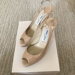 Jimmy Choo Nude Patent Leather Heels